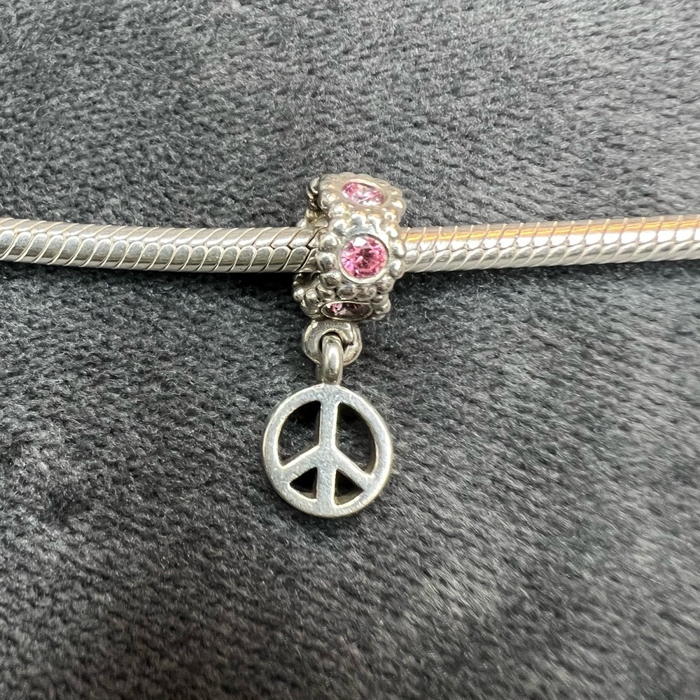 RETIRED Pandora Peace Sign Dangle Charm